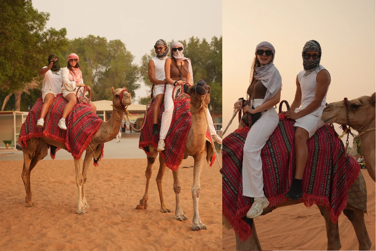Camel ride near the camp at a desert safari camp