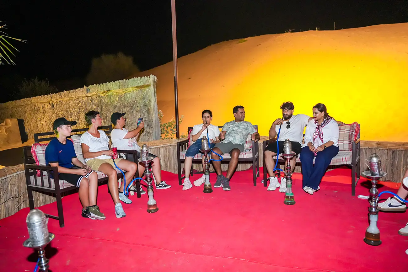 Shisha lounge or table service at a desert safari camp