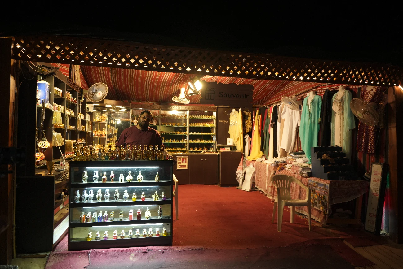 Souvenirs and shopping at a desert safari camp