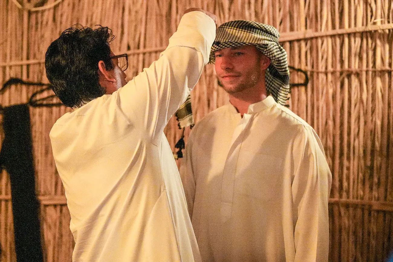 Arabian dress photographs at a desert safari camp
